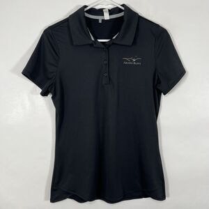 Under Armour Arcadia Bluffs Golf Polo Shirt Womens Medium Black Fitted Heat Gear